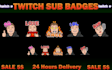 design mind blowing twitch sub badges or sub emotes