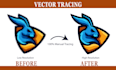 do vector tracing , convert raster to vector, vectorize logo