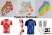 make visual 3d mockups for socks and t shirts