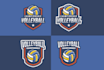 give creative volleyball logo design with new concepts