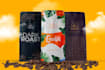 food, popcorn, coffee, chocolate bag or pouch label design