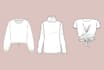 do women fashion sketch, fashion flat sketch and technical fashion drawing