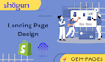 design shopify landing page with pagefly ,shogun app,gempage