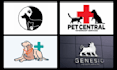 design pet, veterinary clinic or dog, cat shelter logo