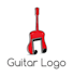 make creative music and guitar logo or icon template