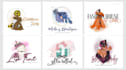 design custom watercolor feminine logo and vector design