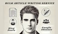 write bulk articles for SEO and blog post content creation