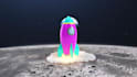 make 3d rocket launch on the moon logo reveal
