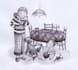 create black and white ink illustrations for books