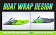 do eye catchy boat wrap yacht wrap design