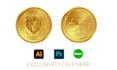 do professional sliver and gold coin,bitcoin design