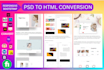 convert design psd to html, sketch to HTML, xd to html responsive bootstrap