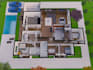 create 3d rendering interior, floor plan and sketchup model
