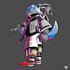 draw cyberpunk cartoon character