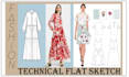 do fashion design and clothing technical flat sketch