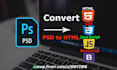 convert psd to html CSS bootstrap 5 website front end design