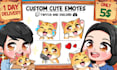 create custom cute chibi emotes for twitch, and discord