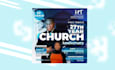 create a church flyer with unique a catchy glowing design