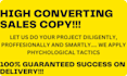 do copywriting, website copywriting and write sales copy