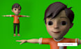 3d character model and texture in zbrush, cinema 4d, maya