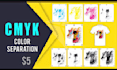 vectorize image, cmyk, spot color separation for screen printing halftone film