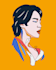 draw a minimalist and colorful portrait