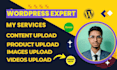 do wordpress data entry, content upload, and product listing on your website