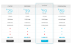 design inspiration pricing tables in PSD or png and HTML