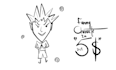 draw fun cartoon line art in 5 dollar