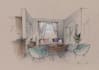 hand draw and colour render perspective views