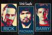 make your 3 photos into an Obama style poster