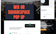 design wix or squarespace pop up with email campaign
