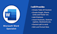 format, design, create, and edit microsoft word document