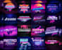 make futuristic logo design synthwave 80s retro style