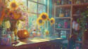 create halloween lofi loop animation illustration and animated gif