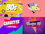 design 80s 90s typography pop style 3d logo