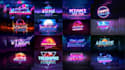 create miami vice 80s retro synthwave neon logo designs
