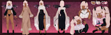 design your character sheet  with extra outfits