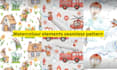 trending kids or accessories watercolour or digital seamless pattern