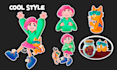 draw stickers pack for a brand and messengers