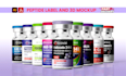 professional peptide vial label, vial label design, product label design