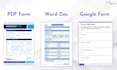 create website form, PDF form, ms word, and google form