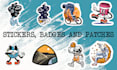 do stickers, badges, logo and patches
