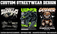 do custom edgy streetwear t shirt design and graphic design