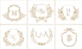 create stunning wedding crest monogram and watercolor logo