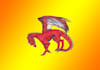 create drawing dragon mascot logo with text with any file