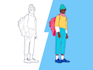 draw minimalist lineart illustration your character