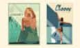 create vintage poster art deco style