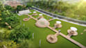 design your playground, community landscape park, public space with 3d rendering