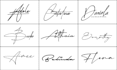 design hand drawn signature, cursive logo or autograph